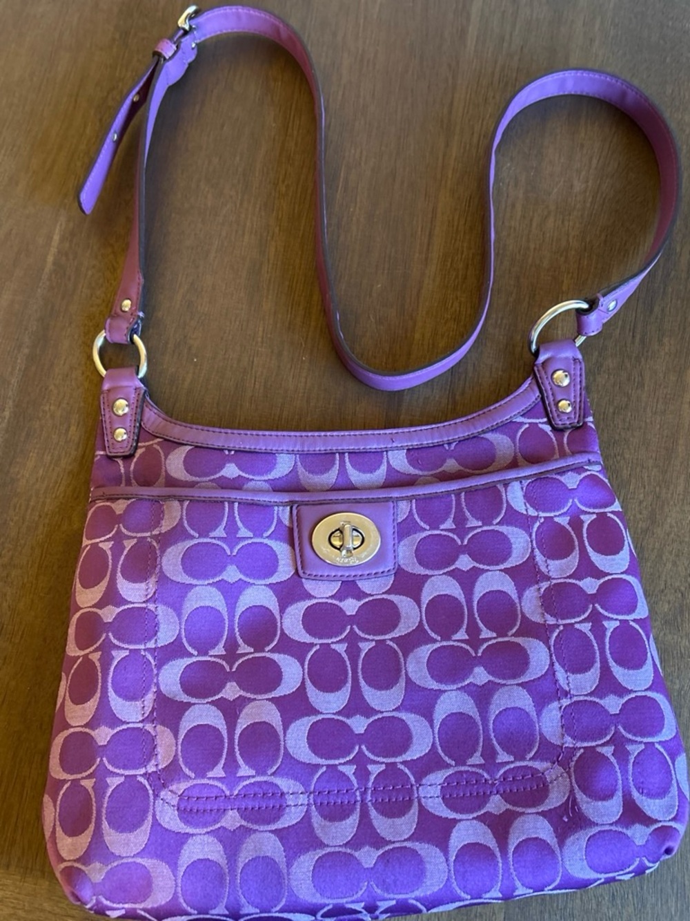 Y2K rare Coach Purple Penelope signature Crossbody Shoulder Bag great condition